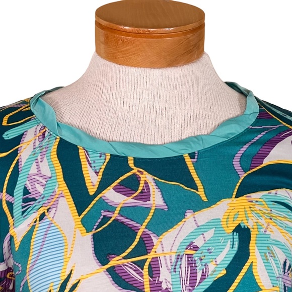 LOGO Lori Goldstein Tropical Print Tunic with Pockets XS-S - Picture 3 of 14